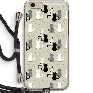 CaseCompany Katten: iPhone 6 PLUS / 6S PLUS Transparant Hoesje met koord