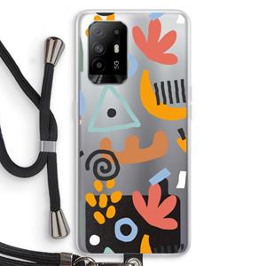 CaseCompany Abstract: Oppo A95 5G Transparant Hoesje met koord