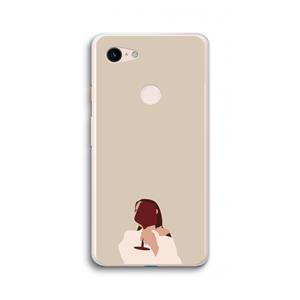 CaseCompany I drink wine: Google Pixel 3 XL Transparant Hoesje