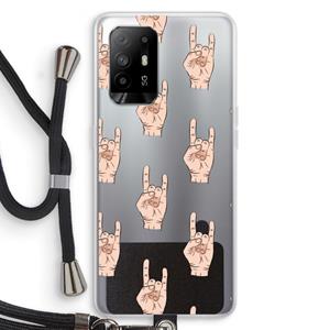 CaseCompany Rock: Oppo A95 5G Transparant Hoesje met koord