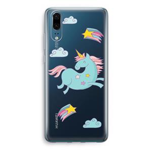 CaseCompany Vliegende eenhoorn: Huawei P20 Transparant Hoesje