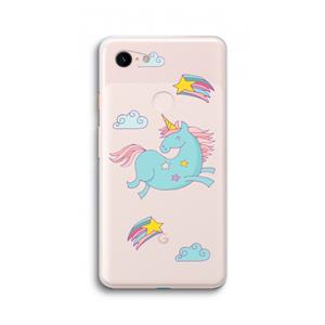 CaseCompany Vliegende eenhoorn: Google Pixel 3 XL Transparant Hoesje