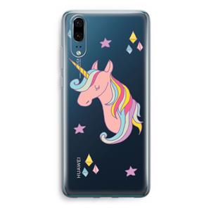 CaseCompany Roze eenhoorn: Huawei P20 Transparant Hoesje