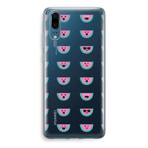 CaseCompany Smiley watermeloenprint: Huawei P20 Transparant Hoesje