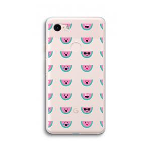 CaseCompany Smiley watermeloenprint: Google Pixel 3 XL Transparant Hoesje