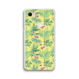 CaseCompany Flamingo party: Google Pixel 3 XL Transparant Hoesje