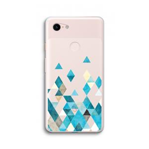 CaseCompany Gekleurde driehoekjes blauw: Google Pixel 3 XL Transparant Hoesje