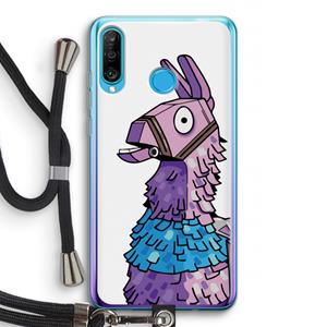 CaseCompany Lama: Huawei P30 Lite Transparant Hoesje met koord