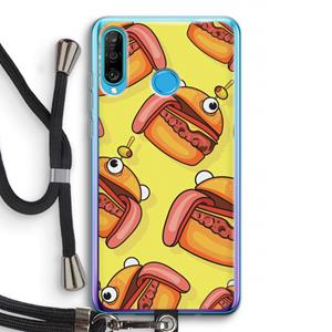 CaseCompany Hamburger: Huawei P30 Lite Transparant Hoesje met koord