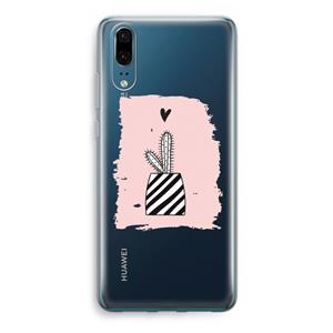 CaseCompany Zwart-wit cactus: Huawei P20 Transparant Hoesje