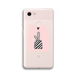 CaseCompany Zwart-wit cactus: Google Pixel 3 XL Transparant Hoesje