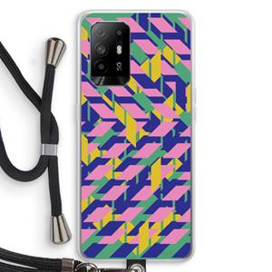 CaseCompany Skew Blush 1: Oppo A95 5G Transparant Hoesje met koord