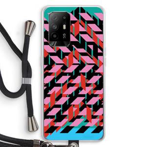 CaseCompany Skew Blush 2: Oppo A95 5G Transparant Hoesje met koord