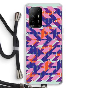 CaseCompany Skew Blush 3: Oppo A95 5G Transparant Hoesje met koord