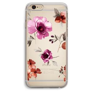 CaseCompany Geschilderde bloemen: iPhone 6 Plus / 6S Plus Transparant Hoesje