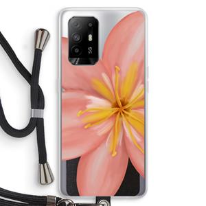 CaseCompany Pink Ellila Flower: Oppo A95 5G Transparant Hoesje met koord
