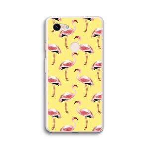 CaseCompany Flamingo's geel: Google Pixel 3 XL Transparant Hoesje