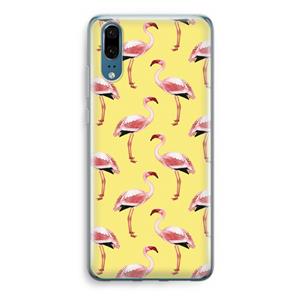 CaseCompany Flamingo's geel: Huawei P20 Transparant Hoesje