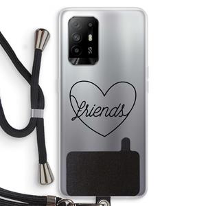 CaseCompany Friends heart black: Oppo A95 5G Transparant Hoesje met koord