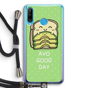 CaseCompany Avo Good Day: Huawei P30 Lite Transparant Hoesje met koord
