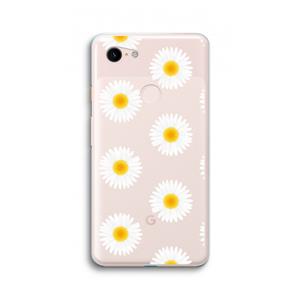 CaseCompany Margrietjes: Google Pixel 3 XL Transparant Hoesje