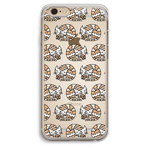 CaseCompany Slapende poes: iPhone 6 Plus / 6S Plus Transparant Hoesje