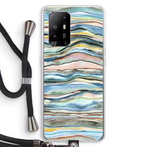 CaseCompany Watercolor Agate: Oppo A95 5G Transparant Hoesje met koord