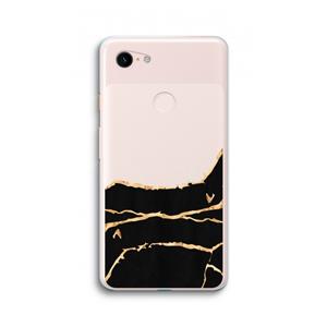 CaseCompany Gouden marmer: Google Pixel 3 XL Transparant Hoesje