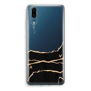 CaseCompany Gouden marmer: Huawei P20 Transparant Hoesje