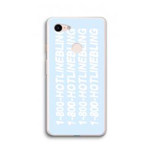 CaseCompany Hotline bling blue: Google Pixel 3 XL Transparant Hoesje