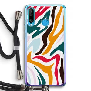 CaseCompany Colored Zebra: Huawei P30 Lite Transparant Hoesje met koord