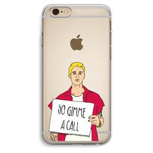 CaseCompany Gimme a call: iPhone 6 Plus / 6S Plus Transparant Hoesje