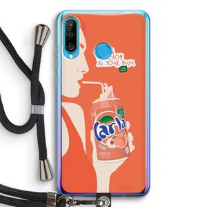 CaseCompany Peach please!: Huawei P30 Lite Transparant Hoesje met koord