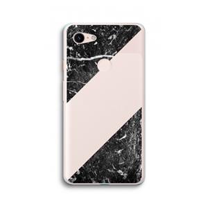 CaseCompany Zwart marmer: Google Pixel 3 XL Transparant Hoesje