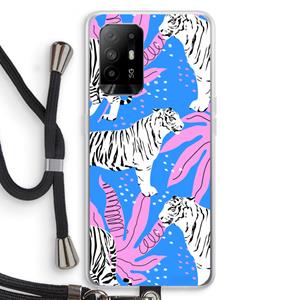 CaseCompany Tijger: Oppo A95 5G Transparant Hoesje met koord