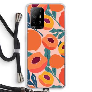 CaseCompany Perzik: Oppo A95 5G Transparant Hoesje met koord