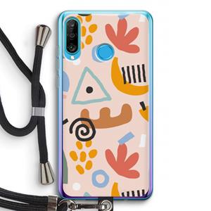 CaseCompany Abstract: Huawei P30 Lite Transparant Hoesje met koord