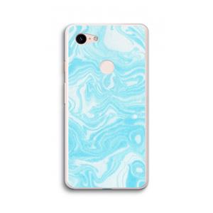 CaseCompany Waterverf blauw: Google Pixel 3 XL Transparant Hoesje