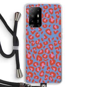CaseCompany Leopard blue: Oppo A95 5G Transparant Hoesje met koord