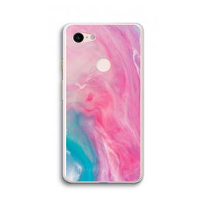 CaseCompany Roze explosie: Google Pixel 3 XL Transparant Hoesje