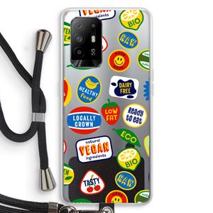 CaseCompany Fruitsticker: Oppo A95 5G Transparant Hoesje met koord