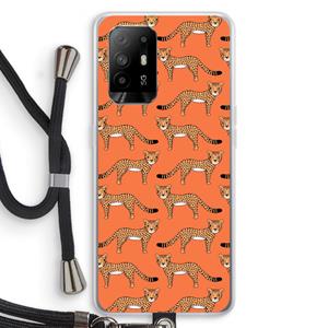 CaseCompany Cheetah: Oppo A95 5G Transparant Hoesje met koord