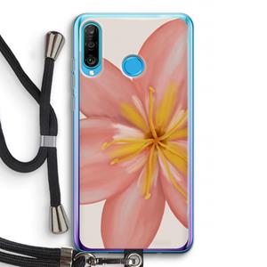 CaseCompany Pink Ellila Flower: Huawei P30 Lite Transparant Hoesje met koord