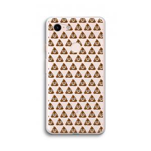 CaseCompany Poop emoji: Google Pixel 3 XL Transparant Hoesje