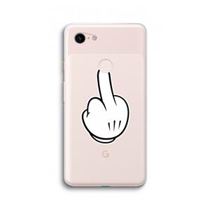 CaseCompany Middle finger white: Google Pixel 3 XL Transparant Hoesje