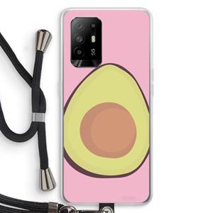 CaseCompany Avocado: Oppo A95 5G Transparant Hoesje met koord