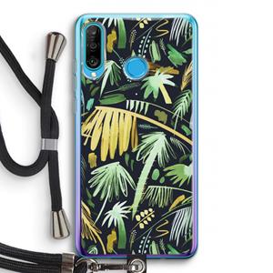 CaseCompany Tropical Palms Dark: Huawei P30 Lite Transparant Hoesje met koord