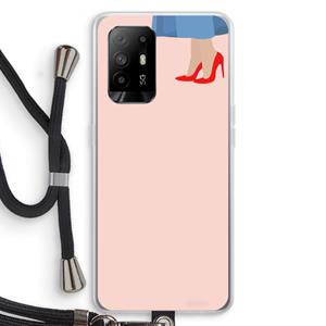 CaseCompany High heels: Oppo A95 5G Transparant Hoesje met koord