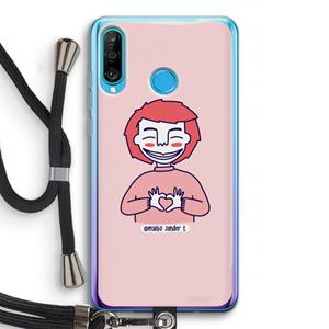 CaseCompany Hartje: Huawei P30 Lite Transparant Hoesje met koord