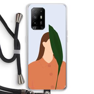 CaseCompany Leaf: Oppo A95 5G Transparant Hoesje met koord